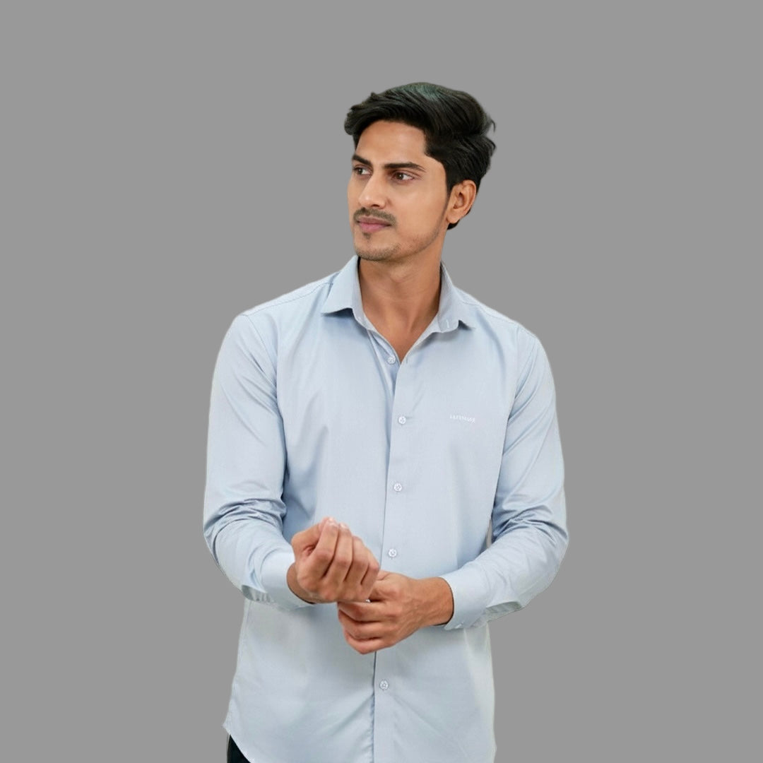 Light Grey Cotton Satin Shirt