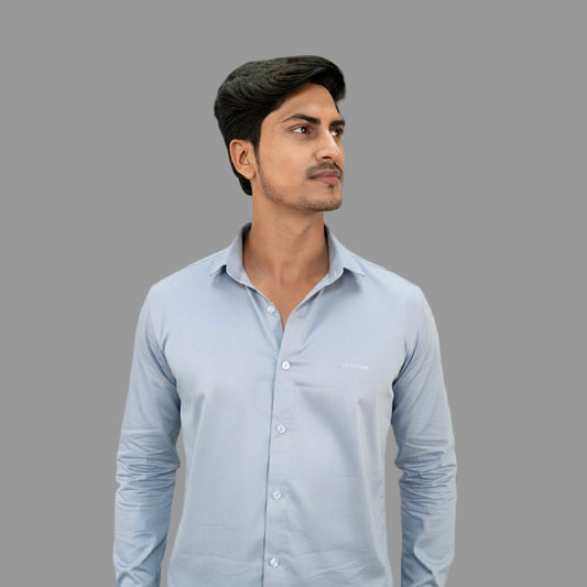 Light Grey Cotton Satin Shirt