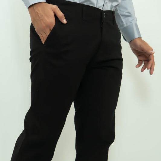 Black Cotton Chinos