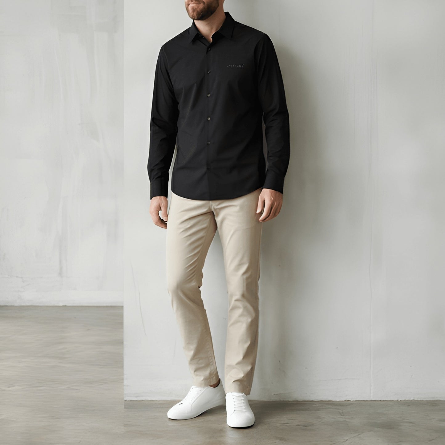 Black Cotton Satin Shirt