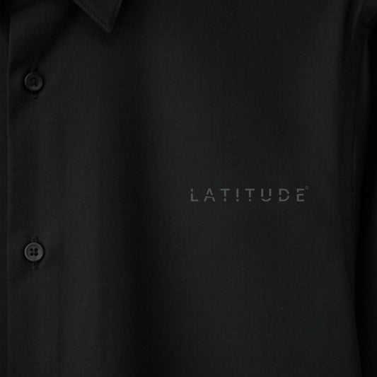 Black Cotton Satin Shirt