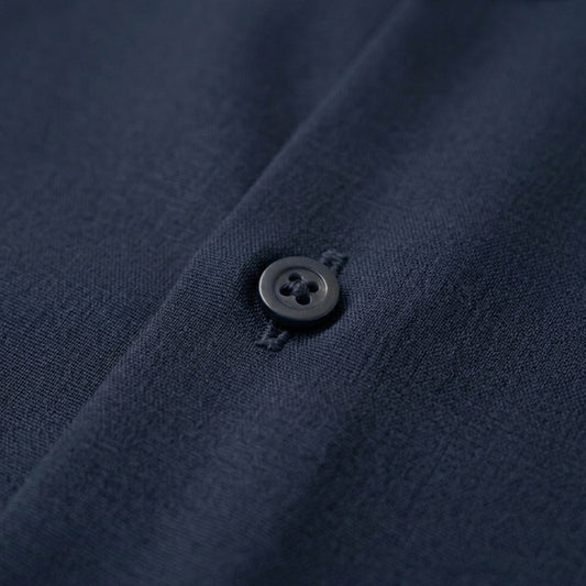 Midnight Blue Cotton Satin Shirt