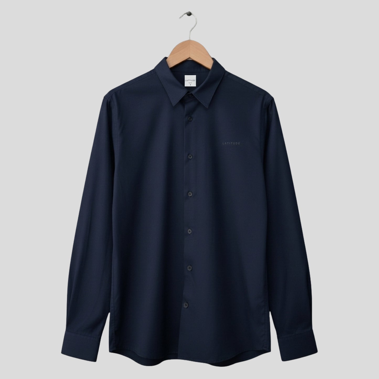 Midnight Blue Cotton Satin Shirt