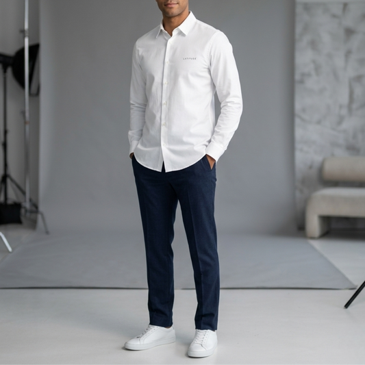 White Cotton Satin Shirt