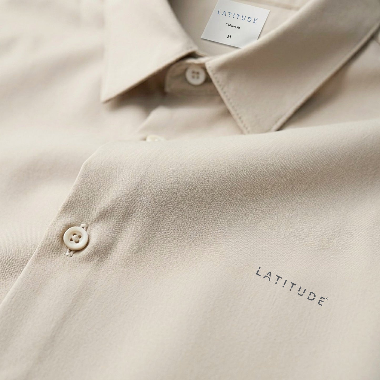 Beige Cotton Satin Shirt