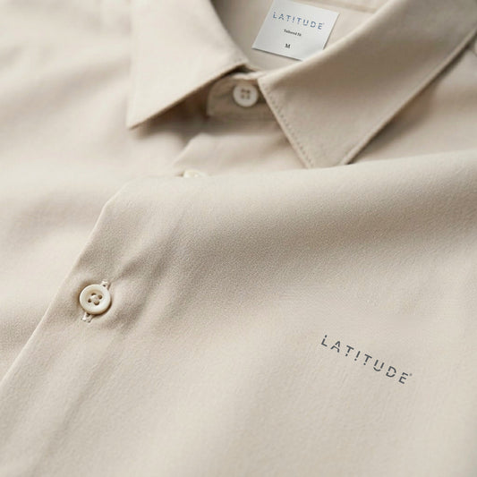 Beige Cotton Satin Shirt